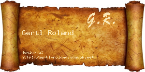 Gertl Roland névjegykártya